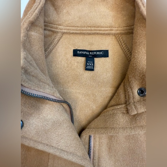 BANANA REPUBLIC Brushed Melton Pocket Short Jacket in Camel Size Petite XXS - Picture 14 of 15